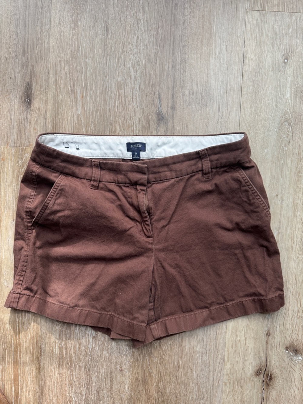 J. Crew Women's Rust Brown Cotton Chino Shorts